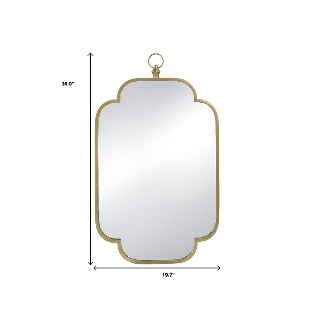 Gold Novelty Iron Framed Accent Mirror - 36-inch