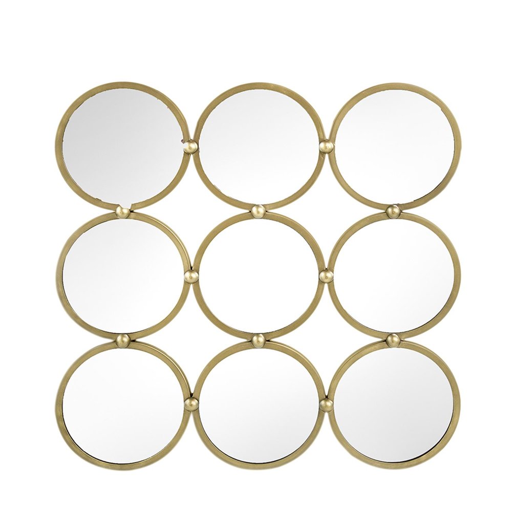 Gold Square Iron Framed Accent Mirror - 27-inch