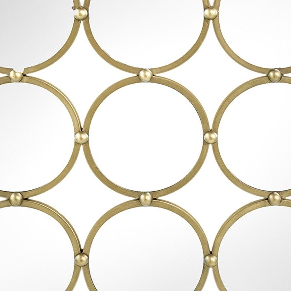 Gold Square Iron Framed Accent Mirror - 27-inch