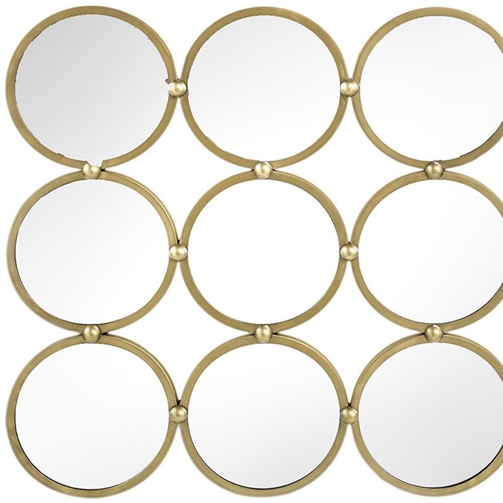 Gold Square Iron Framed Accent Mirror - 27-inch