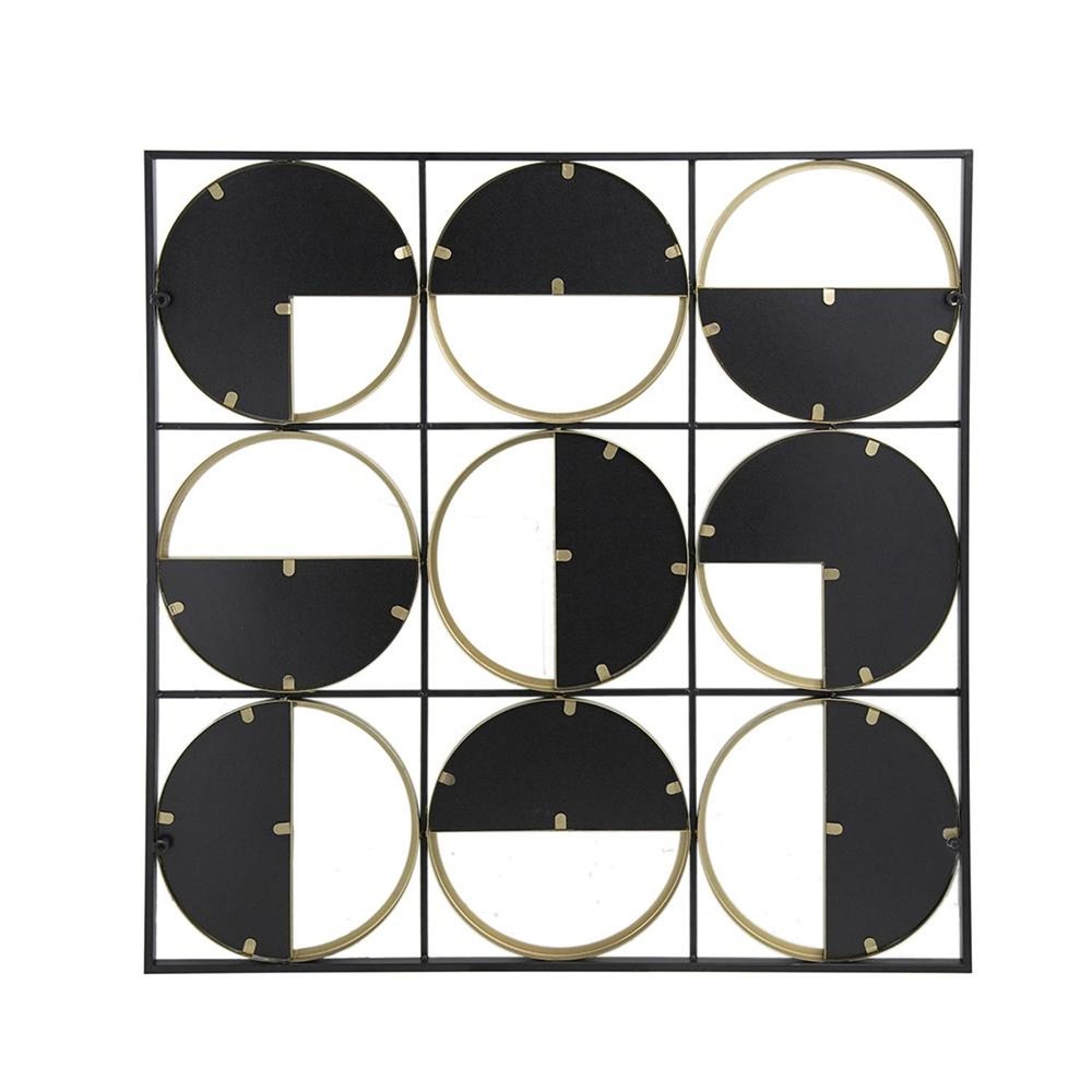 Black and Gold Square Iron Framed Accent Mirror - 36-inch