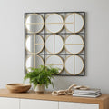 Black and Gold Square Iron Framed Accent Mirror - 36-inch