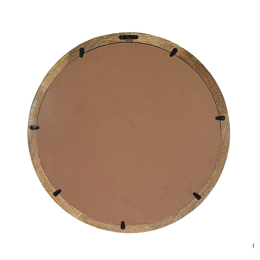 Natural Round Wood Framed Accent Mirror - 20-inch