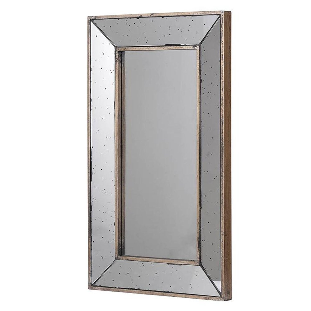 Silver Framed Antiqued Accent Mirror - 24-inch
