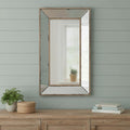 Silver Framed Antiqued Accent Mirror - 24-inch