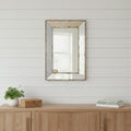 Silver Framed Antiqued Accent Mirror - 20-inch