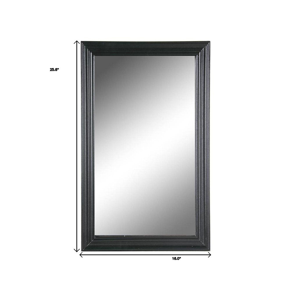 Black Beveled Lines Framed Accent Mirror - 26-inch