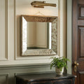 Brown Square Framed Antiqued Damask Accent Mirror - 15-inch