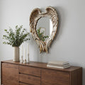 Antiqued Gold Heart Resin Framed Accent Mirror - 22-inch