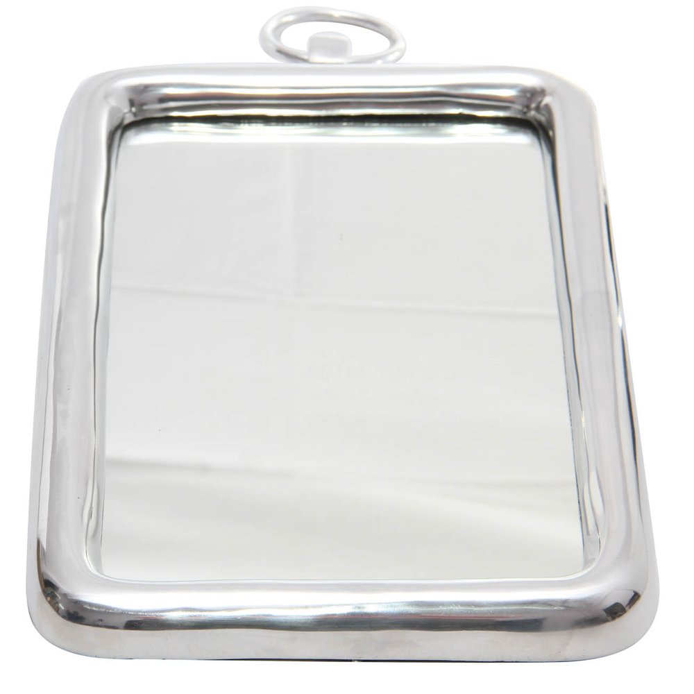 Silver Aluminum Framed Accent Mirror - 18-inch