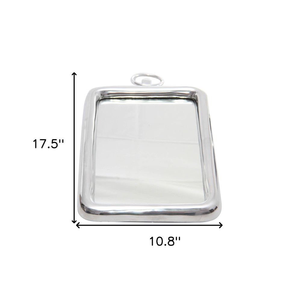 Silver Aluminum Framed Accent Mirror - 18-inch