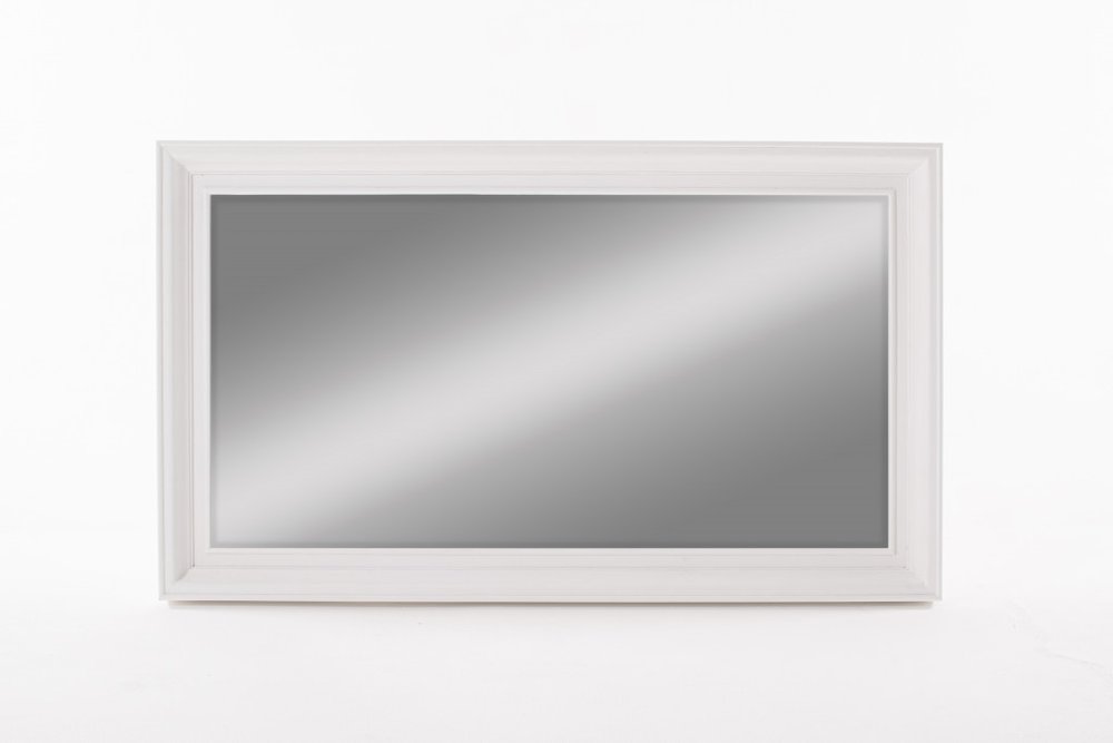 White Solid Wood Framed Full Length Hanging Mirror - 28-inch