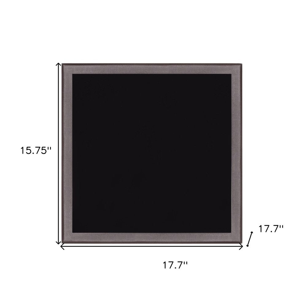 Black Square Glass Outdoor Side Table - 18-inch