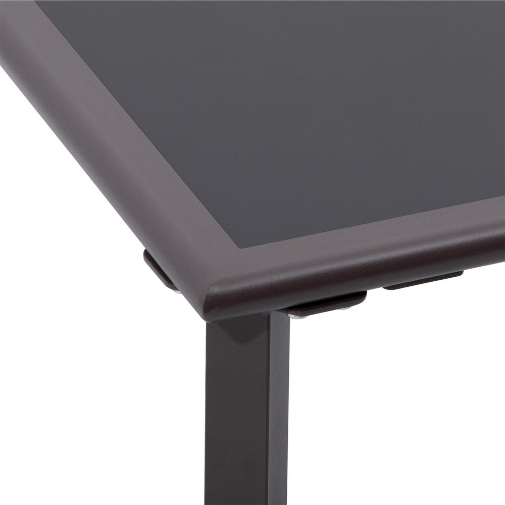 Black Square Glass Outdoor Side Table - 18-inch
