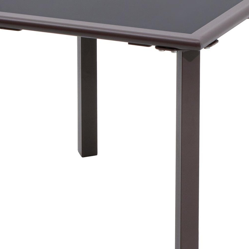 Black Square Glass Outdoor Side Table - 18-inch