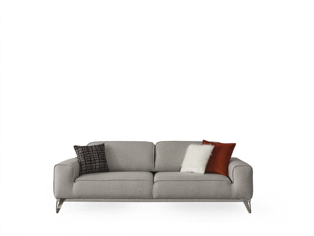 Light Gray Linen Sleeper Sofa with Toss Pillows - 90-inch