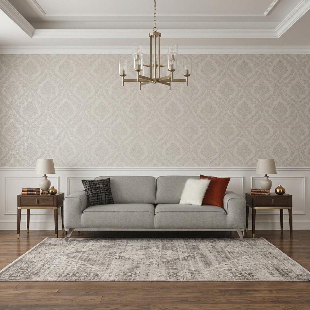 Light Gray Linen Sleeper Sofa with Toss Pillows - 90-inch
