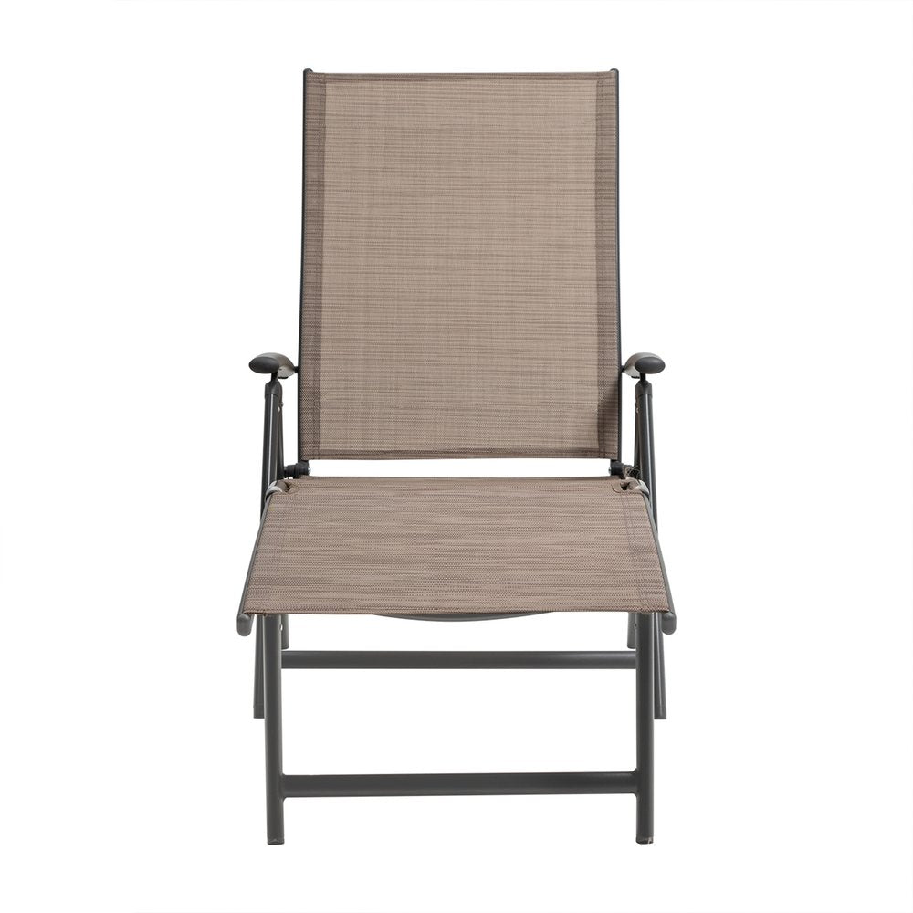 Espresso Aluminum Eight Position Adjustable Outdoor Folding Chaise Lounge