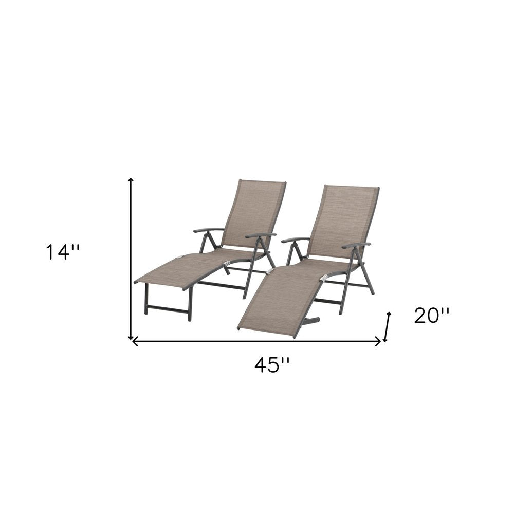 Espresso Aluminum Eight Position Adjustable Outdoor Folding Chaise Lounge