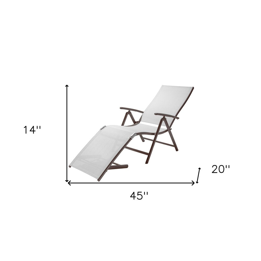 Set of Four Light Gray Steel Outdoor Folding Chaise Lounges
