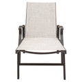 Beige Steel Six Position Adjustable Outdoor Chaise Lounge - 44-inch