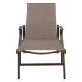 Set of Two Brown Steel Six Position Adjustable Outdoor Chaise Lounges