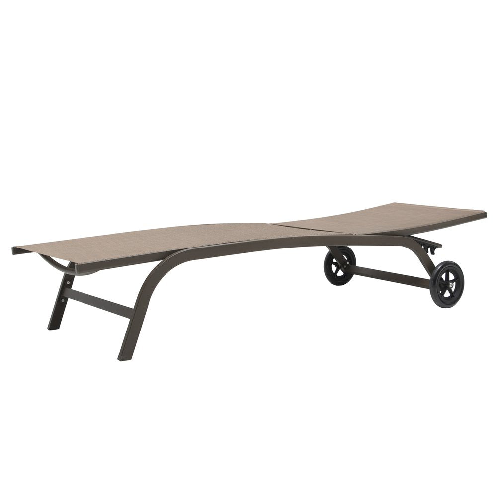 Brown Aluminum Six Position Adjustable Outdoor Chaise Lounge - 43-inch