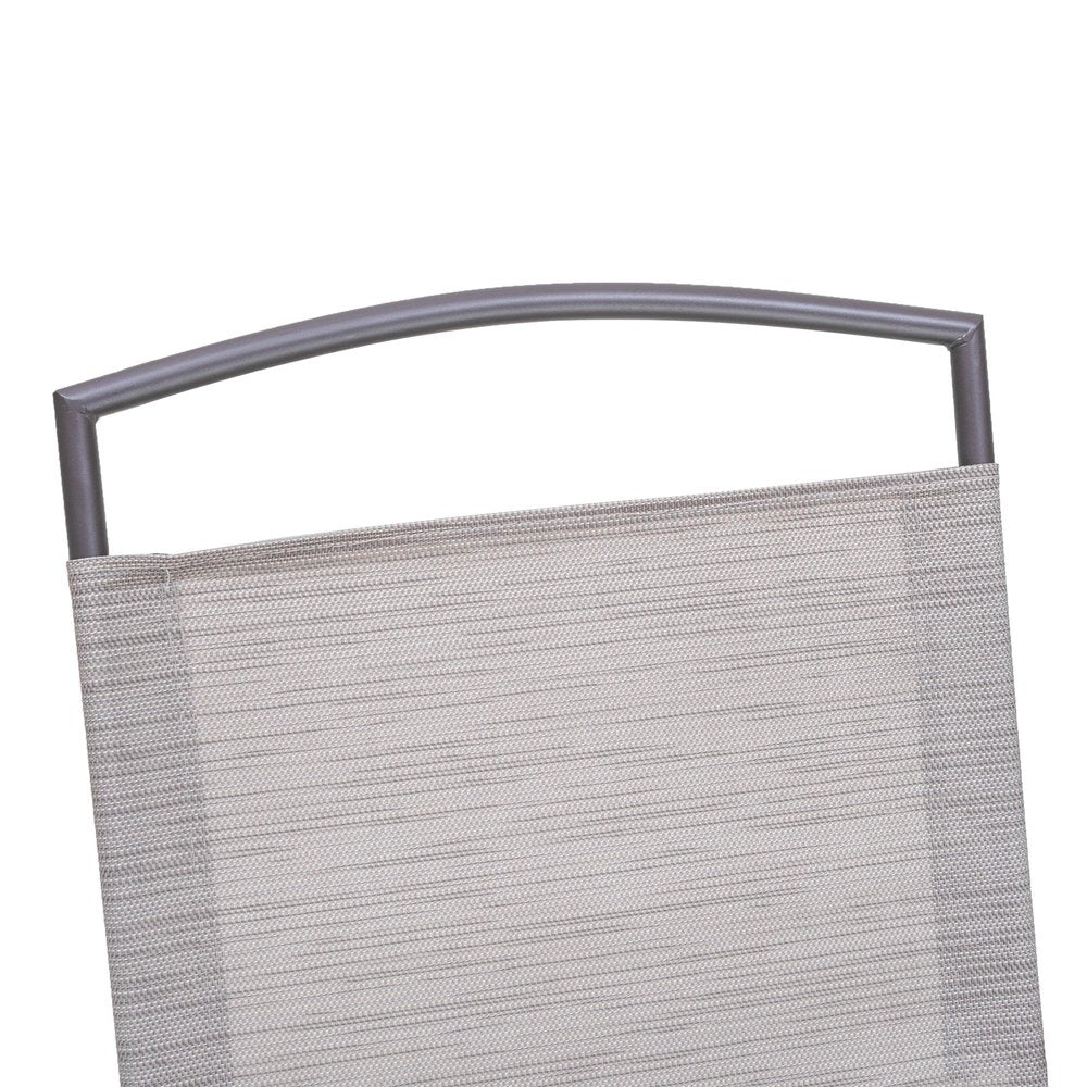 Set of Four 35 Brown Steel Sling Outdoor Folding Arm Chairs