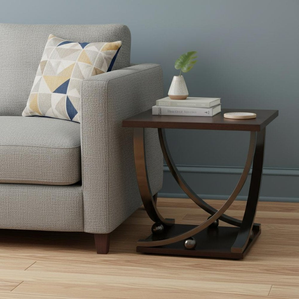 Black and Brown End Table - 23-inch