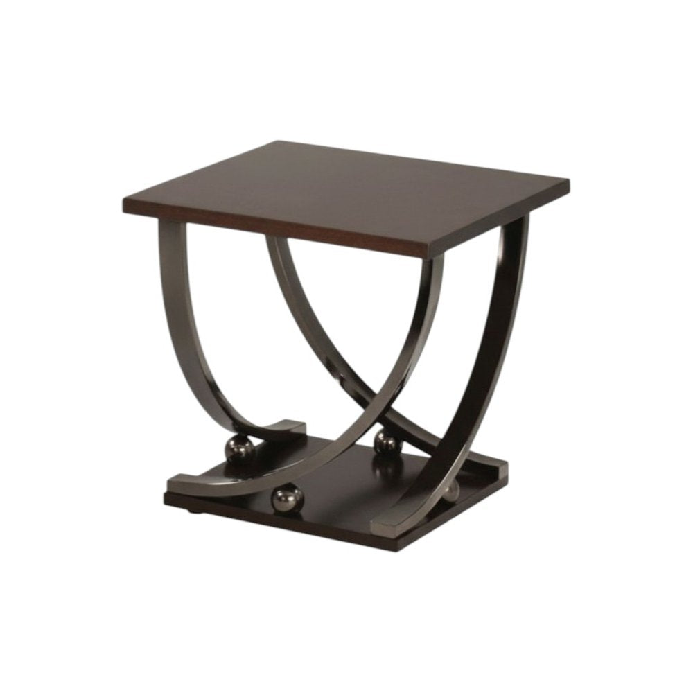 Black and Brown End Table - 23-inch