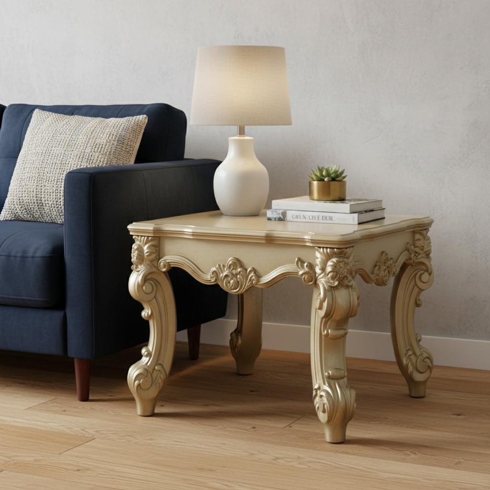 Gold Patina Manufactured Wood Square End Table - 26-inch