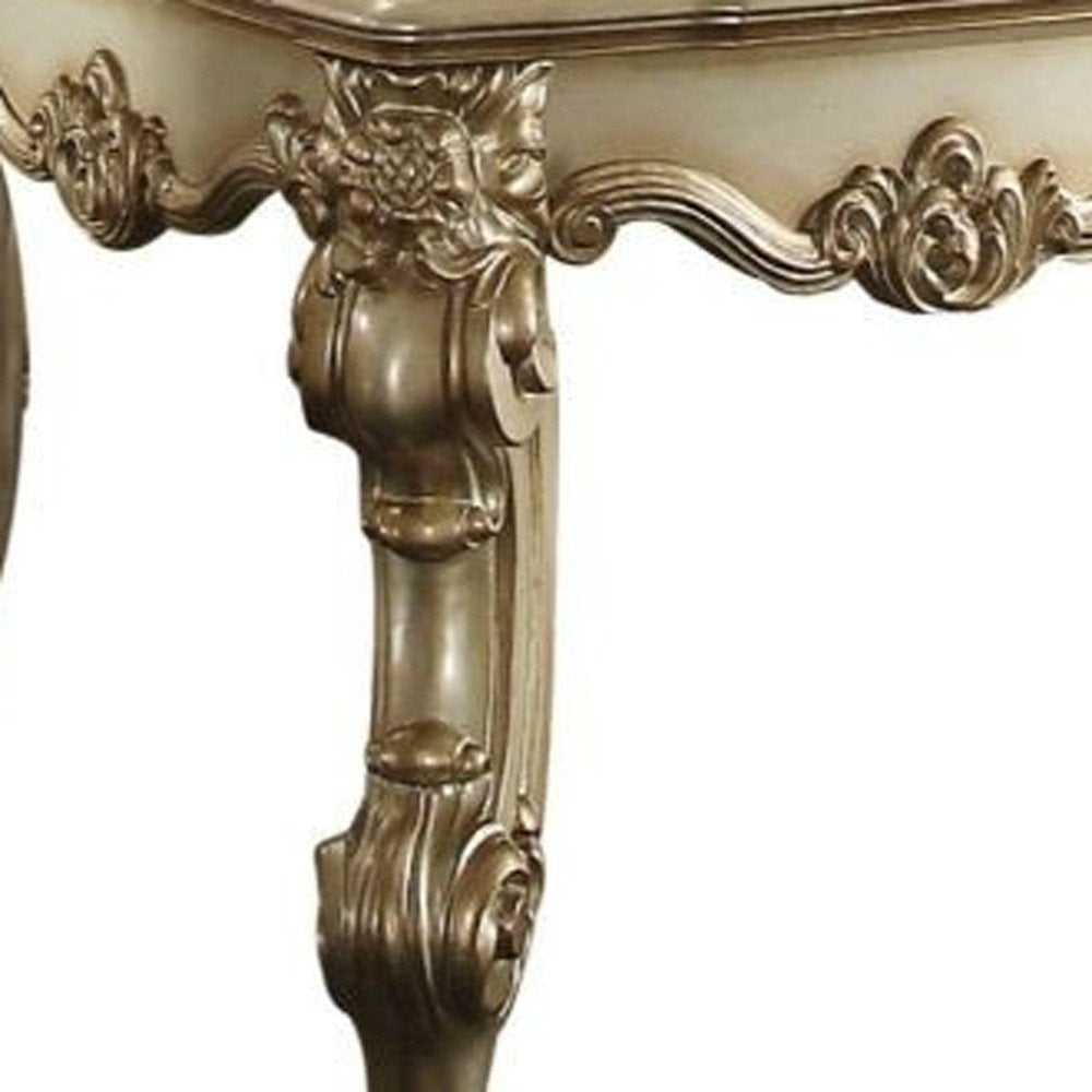 Gold Patina Manufactured Wood Square End Table - 26-inch