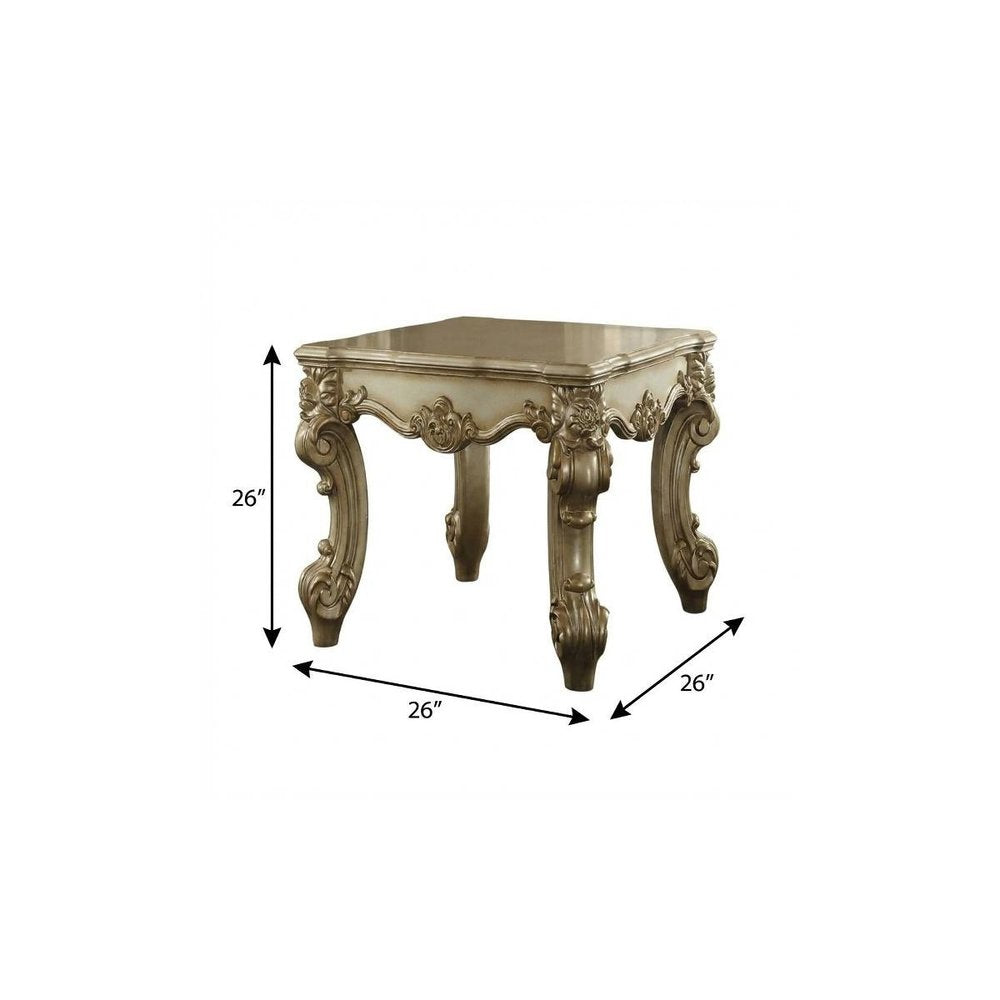 Gold Patina Manufactured Wood Square End Table - 26-inch