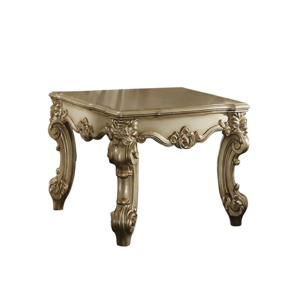 Gold Patina Manufactured Wood Square End Table - 26-inch