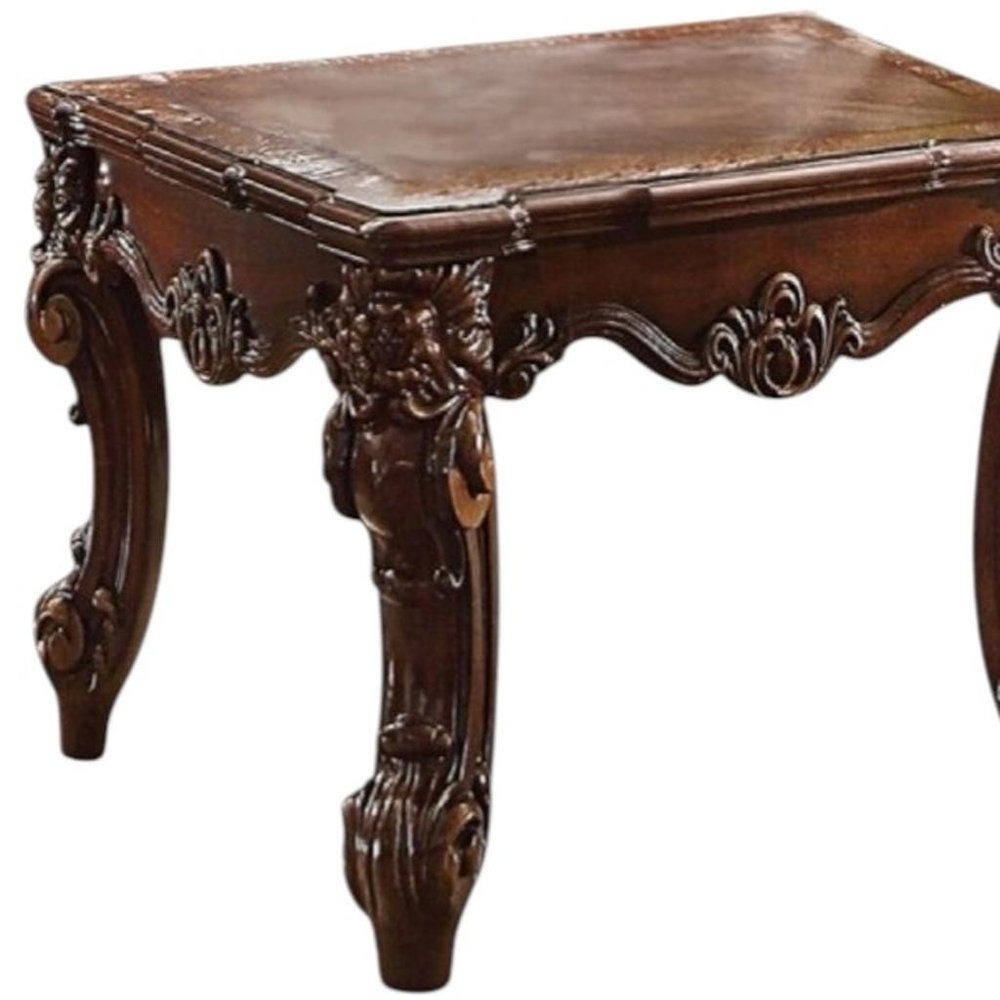 Cherry Manufactured Wood Square End Table - 26-inch