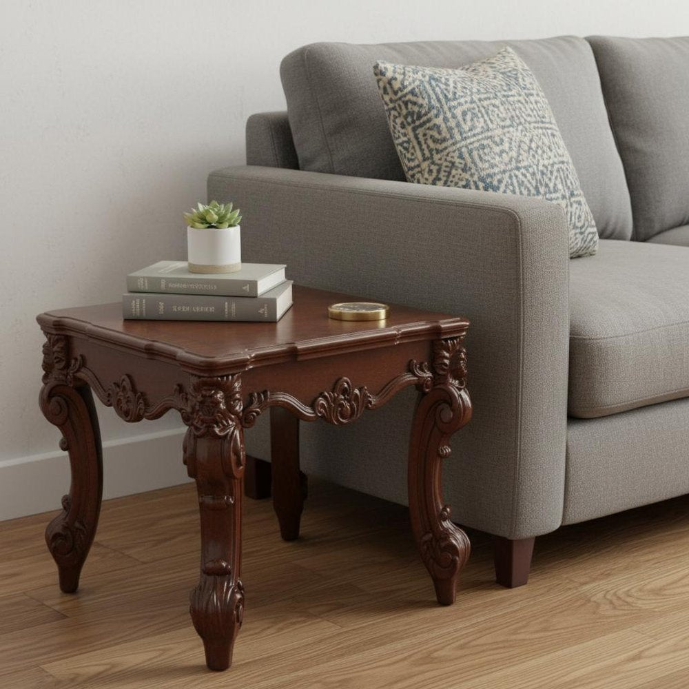 Cherry Manufactured Wood Square End Table - 26-inch