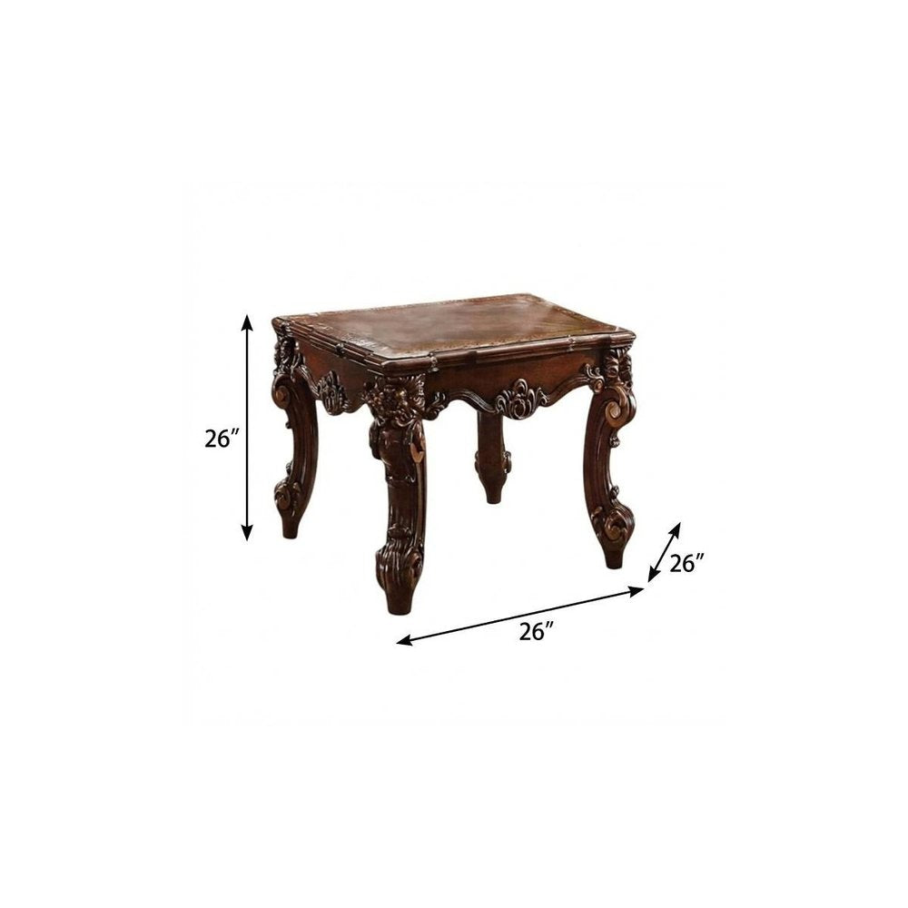 Cherry Manufactured Wood Square End Table - 26-inch