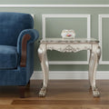 Vintage Bone White Solid Wood and Polyresin Square End Table - 24-inch