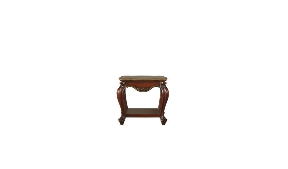 Oak Solid Wood Square End Table with Shelf - 24-inch