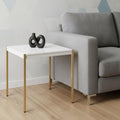 Gold and White Manufactured Wood Square End Table - 24-inch