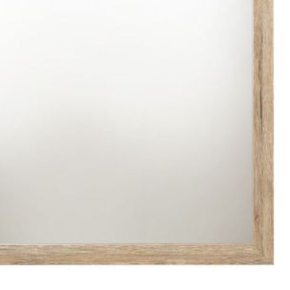 Natural Square Wood Framed Accent Mirror - 40-inch