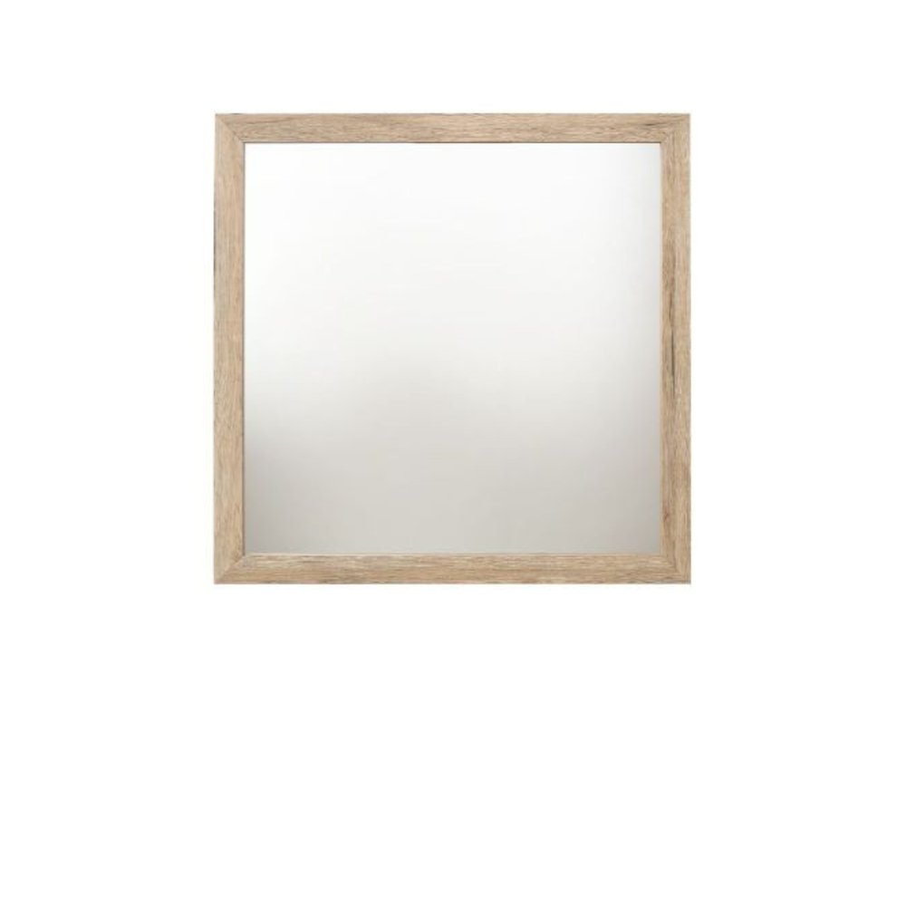 Natural Square Wood Framed Accent Mirror - 40-inch