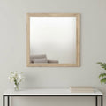 Natural Square Wood Framed Accent Mirror - 40-inch
