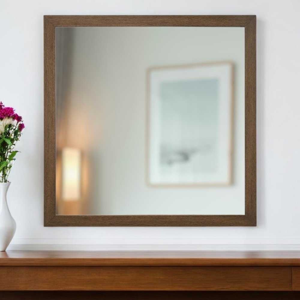 Square Wood Framed Accent Mirror - 40-inch