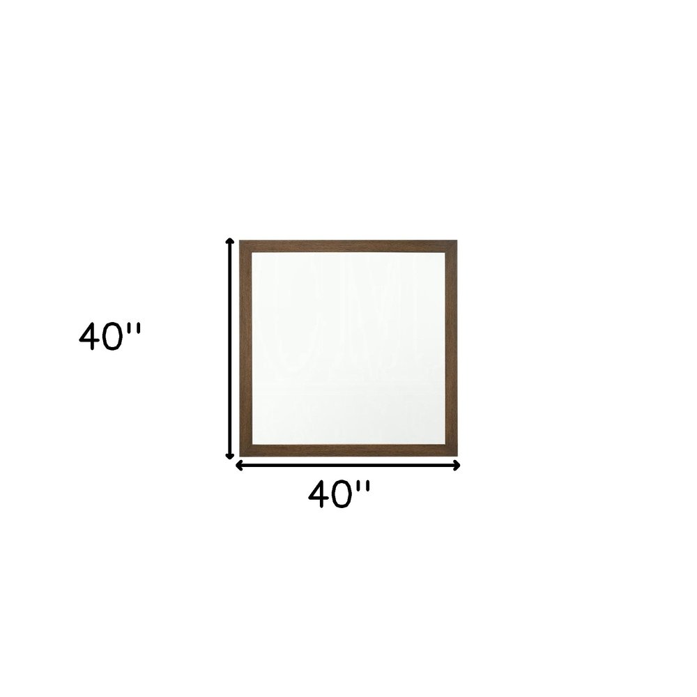 Square Wood Framed Accent Mirror - 40-inch