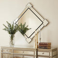 Gray and Black Abstract Metal Framed Accent Mirror - 45-inch