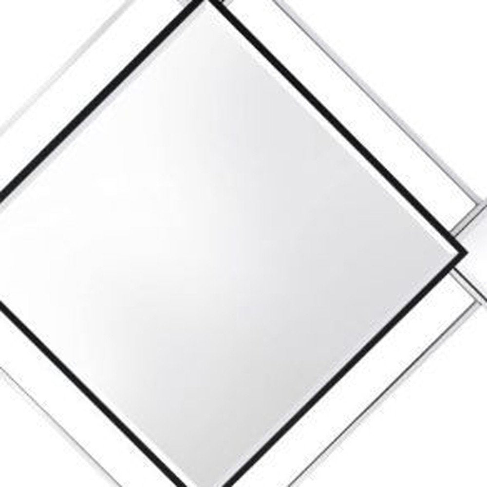 Gray and Black Abstract Metal Framed Accent Mirror - 45-inch