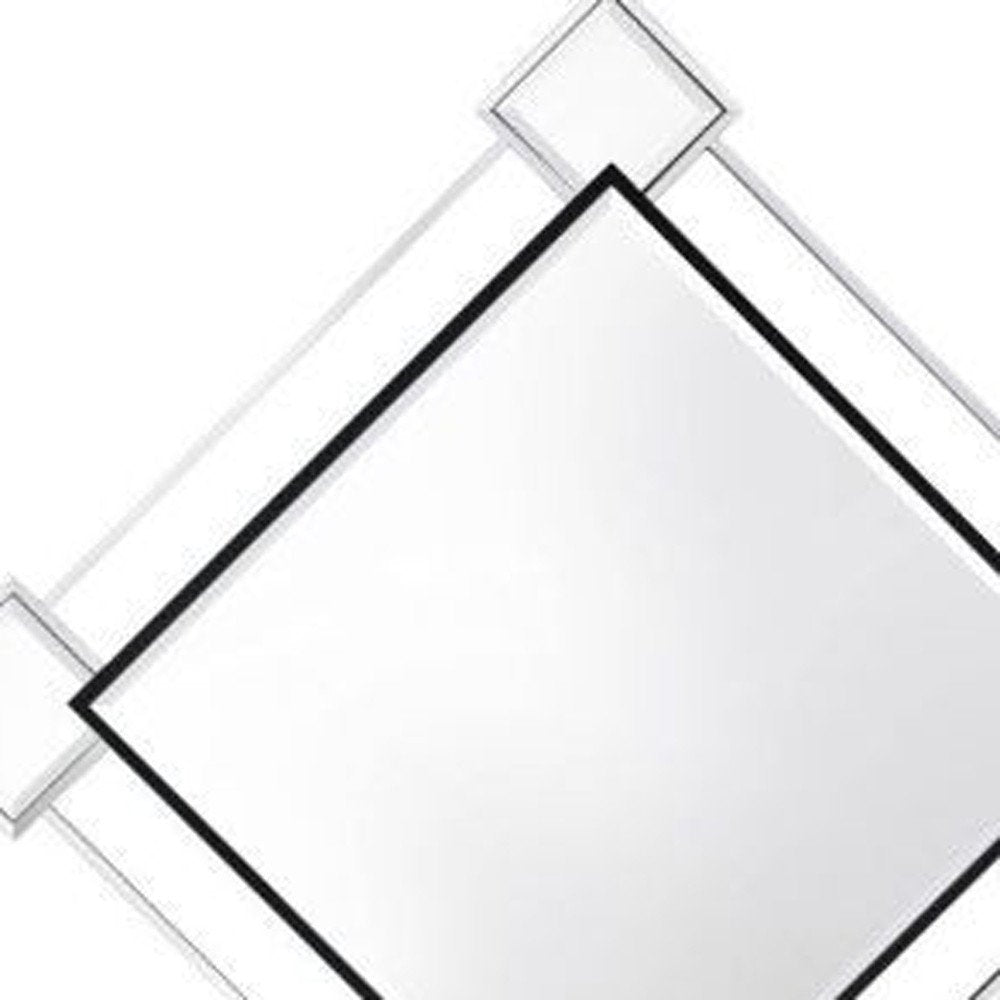 Gray and Black Abstract Metal Framed Accent Mirror - 45-inch