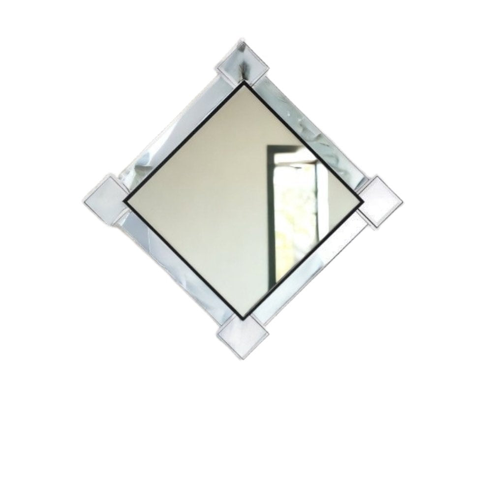 Gray and Black Abstract Metal Framed Accent Mirror - 45-inch