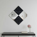 Black and Gray Square Wood Composite Framed Accent Mirror - 32-inch
